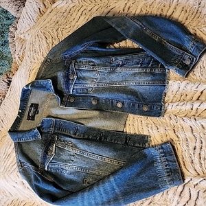 Silver Crop Denim Jacket M